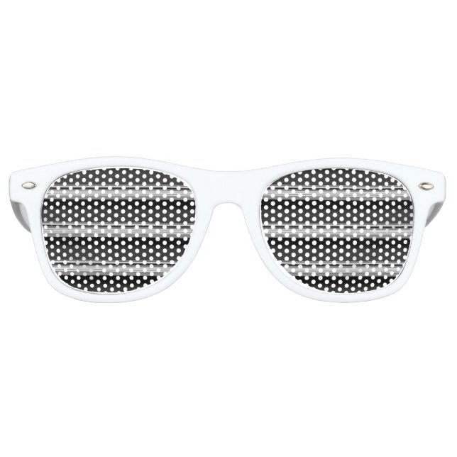 Cute black grey stripes retro sunglasses (Front)