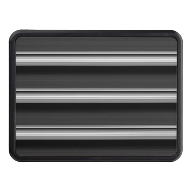 Cute black grey stripes trailer hitch cover (Front)