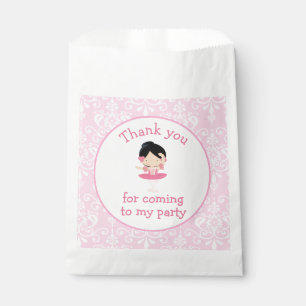 Cute Black Hair Ballerina 'I went to' Favour Bag