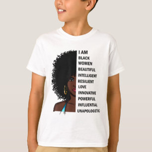 Cute Black History Month Designs with Black Queen  T-Shirt