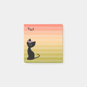 Cute black kitten cat personalized  summer gradien post-it notes