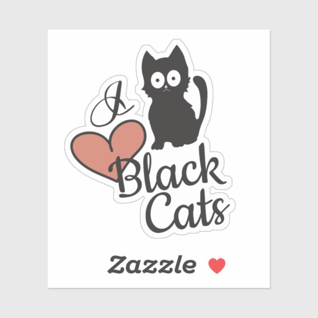 Cute Black Kitten with Heart (Sheet)