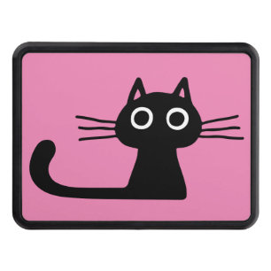 Cute Black Kitty Cat Purrfect Pink Trailer Hitch Cover