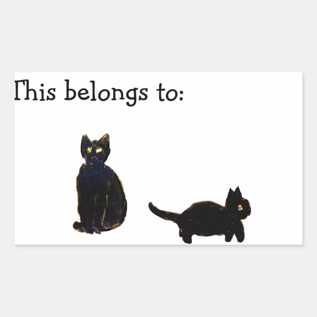 Cute Black Kitty Cats Sticker (Front)