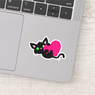Cute Black Kitty Custom-Cut Vinyl Sticker