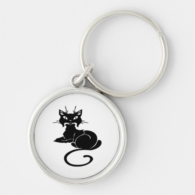Cute Black Kitty Keychain (Front)