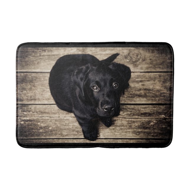 Cute Black Lab Bath Mat (Front)