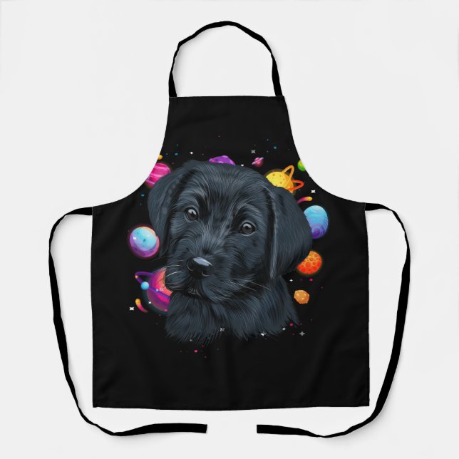 Cute Black Lab Black Labrador Retriever Puppy Dog  Apron (Front)