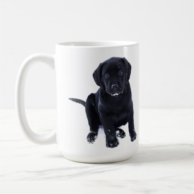 Cute Black Lab Labrador Retriever Dog Coffee Mug (Left)