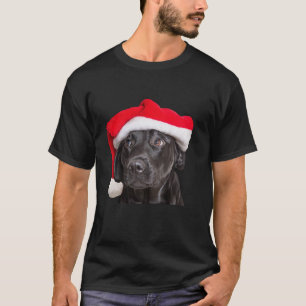 Cute Black Lab Santa Hat Christmas Dog Labrador Re T-Shirt