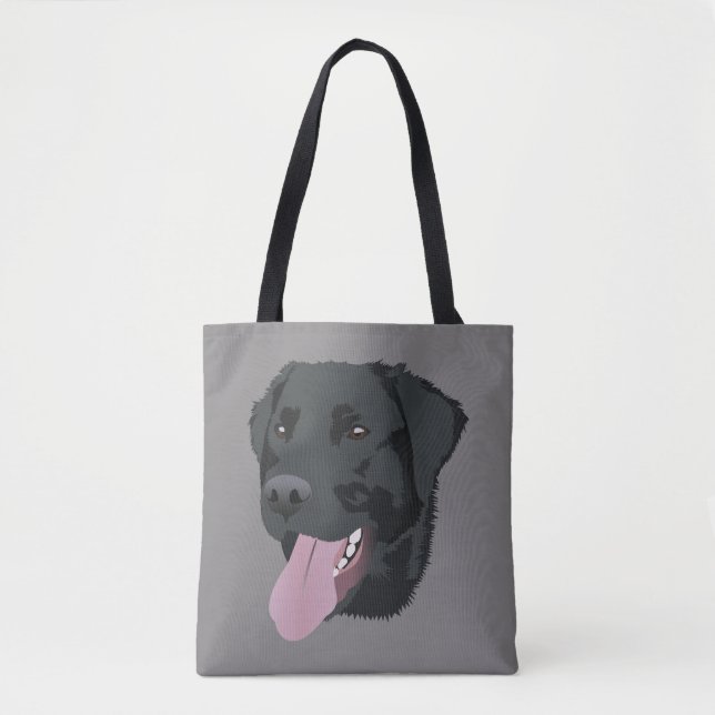 Cute Black Lab Tote Bag (Front)