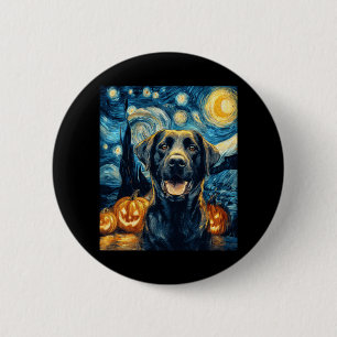 Cute Black Labrador Dog Halloween Jack O Lantern P 2 Inch Round Button
