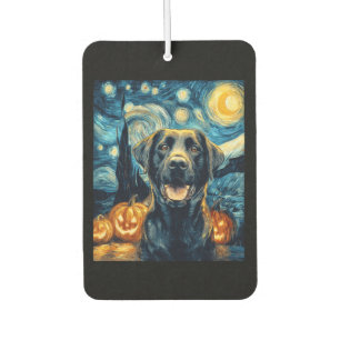Cute Black Labrador Dog Halloween Jack O Lantern P Air Freshener