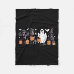 Cute Black Labrador Dog Halloween Pumpkin Labrador Fleece Blanket