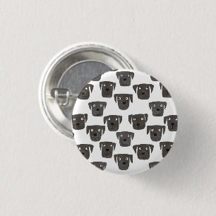 Cute Black Labrador Retriever Dog 1 Inch Round Button