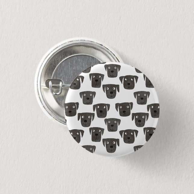 Cute Black Labrador Retriever Dog 1 Inch Round Button (Front & Back)