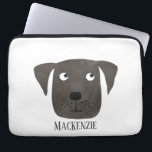 Cute Black Labrador Retriever Dog Custom Name Laptop Sleeve<br><div class="desc">A funny Black Labrador Retriever dog to make you smile.
Change or remove the name to customize.</div>