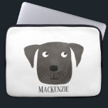 Cute Black Labrador Retriever Dog Custom Name Laptop Sleeve<br><div class="desc">A funny Black Labrador Retriever dog to make you smile.
Change or remove the name to customize.</div>