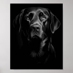Cute Black Labrador Retriever Puppy Dog Face Lab Poster