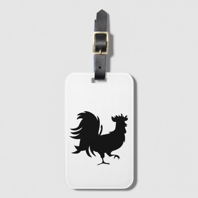 Cute Black lucky rooster     Luggage Tag (Front Vertical)