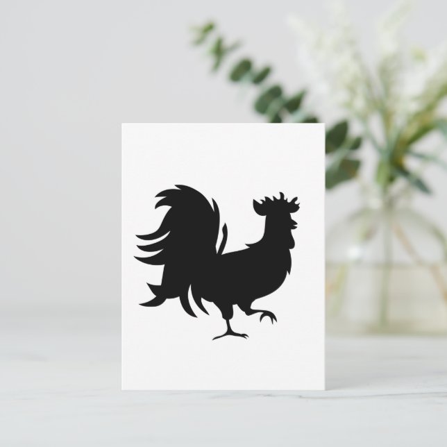 Cute Black lucky rooster  Postcard (Standing Front)