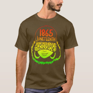Cute Black Messy Bun Girls Kids Juneteenth Celebra T-Shirt