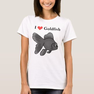 Cute Black Moor Goldfish I love Goldfish Graphic