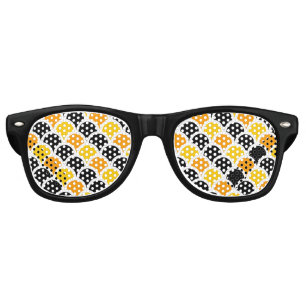Cute black orange moroccan pattern design retro sunglasses