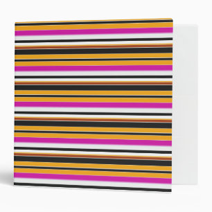 Cute black orange stripes binder