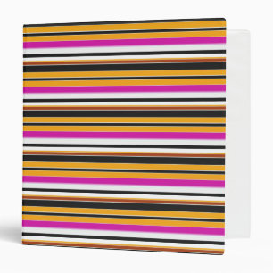Cute black orange stripes binder