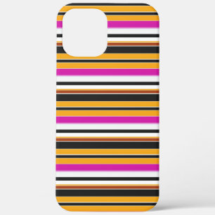 Cute black orange stripes iPhone 12 pro max case