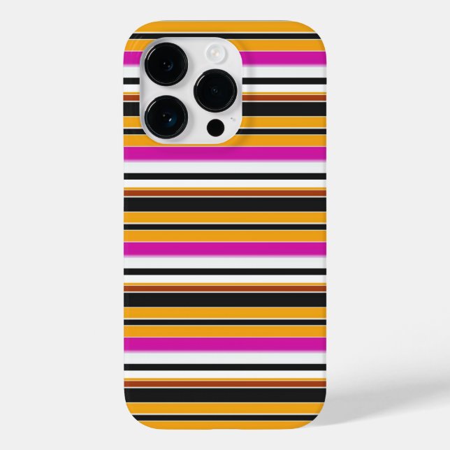Cute black orange stripes Case-Mate iPhone case (Back)