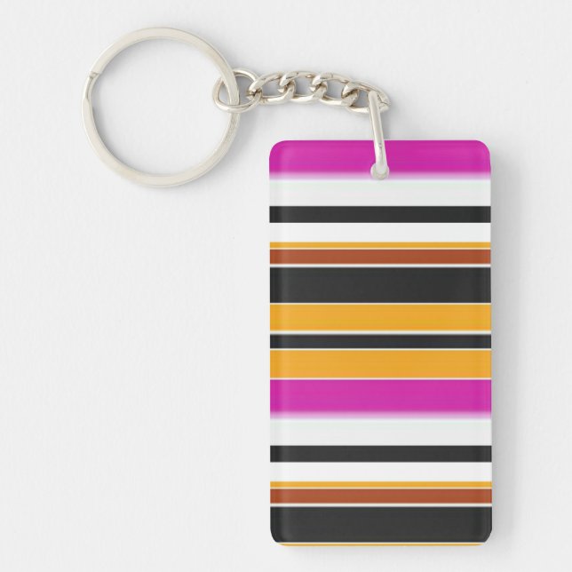Cute black orange stripes keychain (Front)