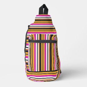 Cute black orange stripes sling bag