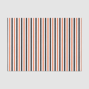 Cute Black Orange & White Stripe Pattern Halloween Tissue Paper