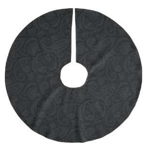 Cute black paisley pattern brushed polyester tree skirt