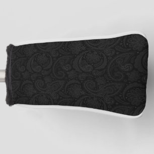 Cute black paisley pattern golf head cover