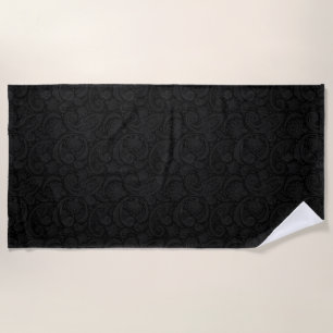 Cute black paisley pattern leggings beach towel