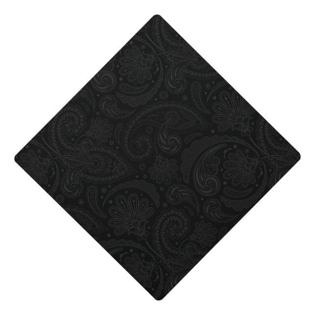 Cute black paisley pattern leggings seat cushion graduation cap topper (Front)