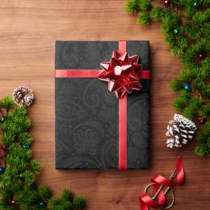 Cute black paisley pattern leggings wrapping paper