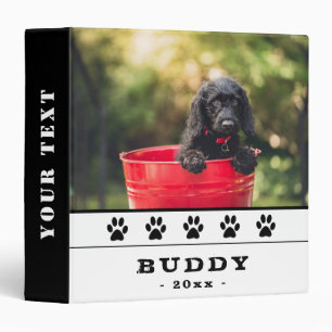 Cute Black Paw Pattern Pet Dog Photo Album Binder
