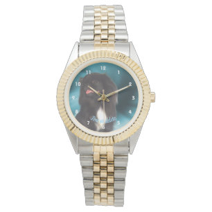 Cute Black Pekingese Dog Personalized Watch