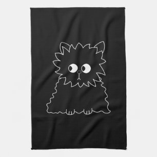 Cute Black Persian Cat. Kitchen Towel