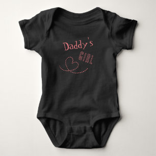 Cute Black Pink Daddy's Little Girl Baby Bodysuit