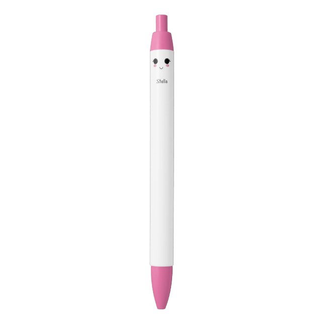 Cute Black Pink Kawaii Pen (Front Vertical)