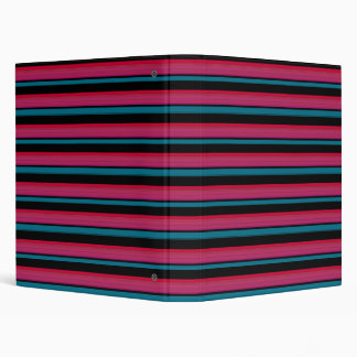 Cute black pink stripes binder