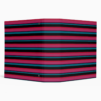 Cute black pink stripes binder