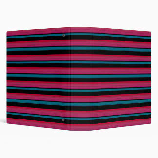 Cute black pink stripes binder