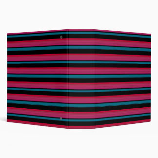 Cute black pink stripes binder