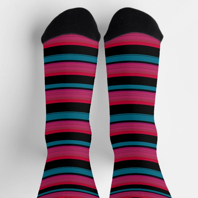 Cute black pink stripes socks (Top)